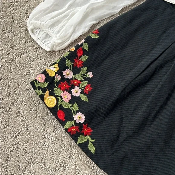 Anthropologie Maeve Long-Sleeve Embroidered Twofer Romper One-Piece Size 10 NEW - Picture 9 of 15